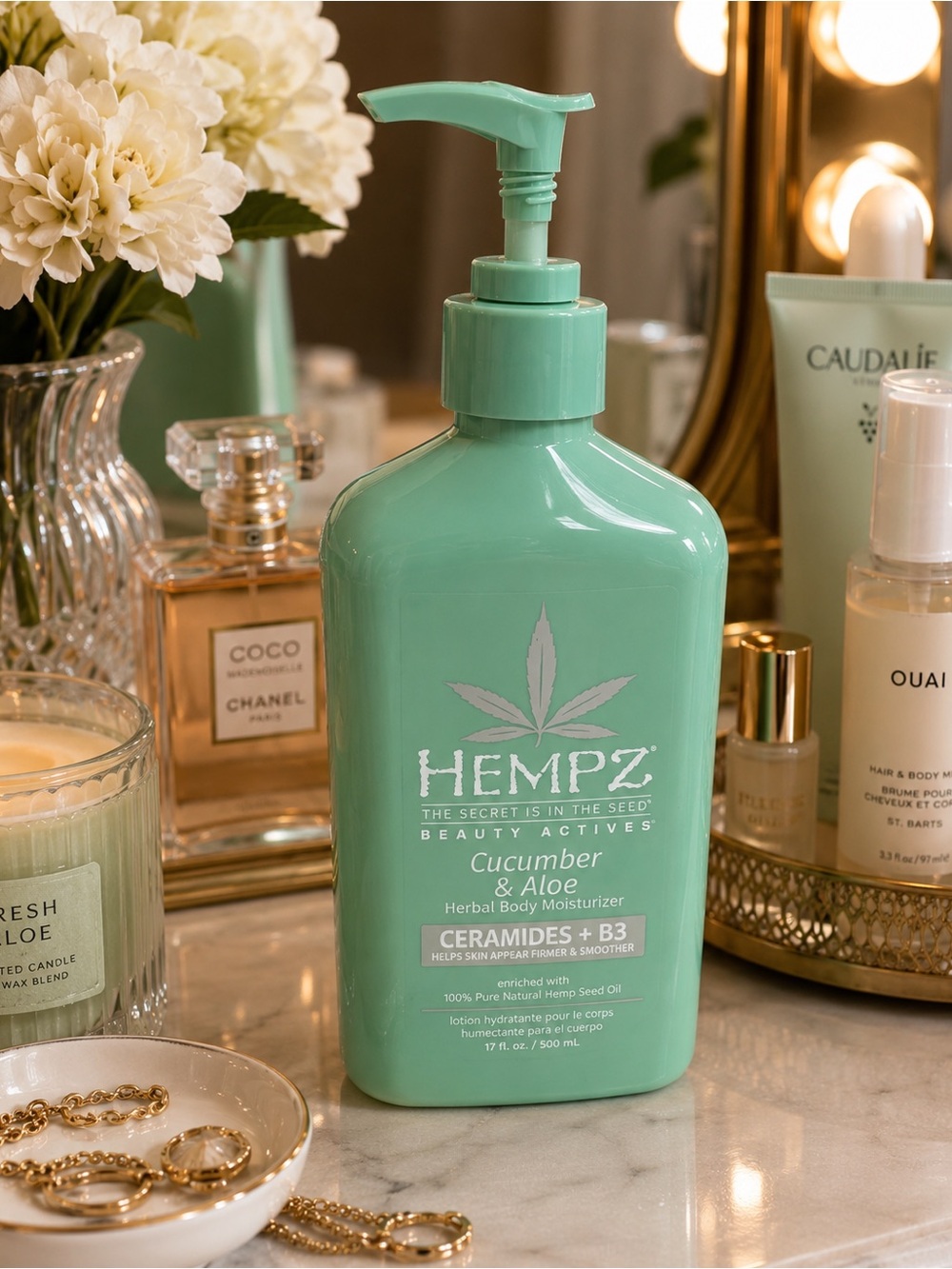 Hempz Beauty Actives Cucumber & Aloe Herbal Body Moisturizer | Ceramides + B3